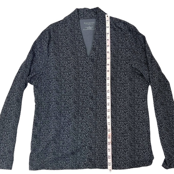 Talbots Petites Size LP Long Sleeved Animal Print Blouse - Picture 8 of 11